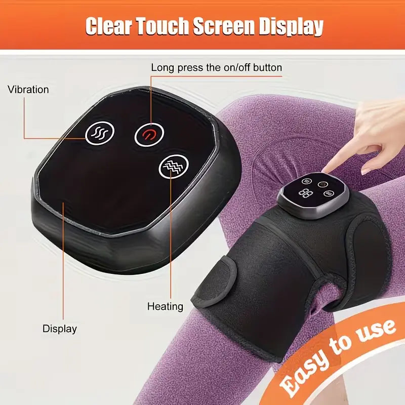 Wireless Heated Knee Massager with Multiple Modes; Electric Heated Elbow and Shoulder Support; Adjustable Massage Temperature; Portable Relaxation and Warming Massager; a Heartwarming Gift for Your Husband or Elders. Cordless Modes