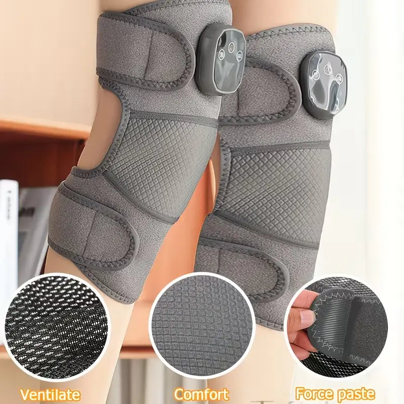 Wireless Heated Knee Massager with Multiple Modes; Electric Heated Elbow and Shoulder Support; Adjustable Massage Temperature; Portable Relaxation and Warming Massager; a Heartwarming Gift for Your Husband or Elders. Cordless Modes