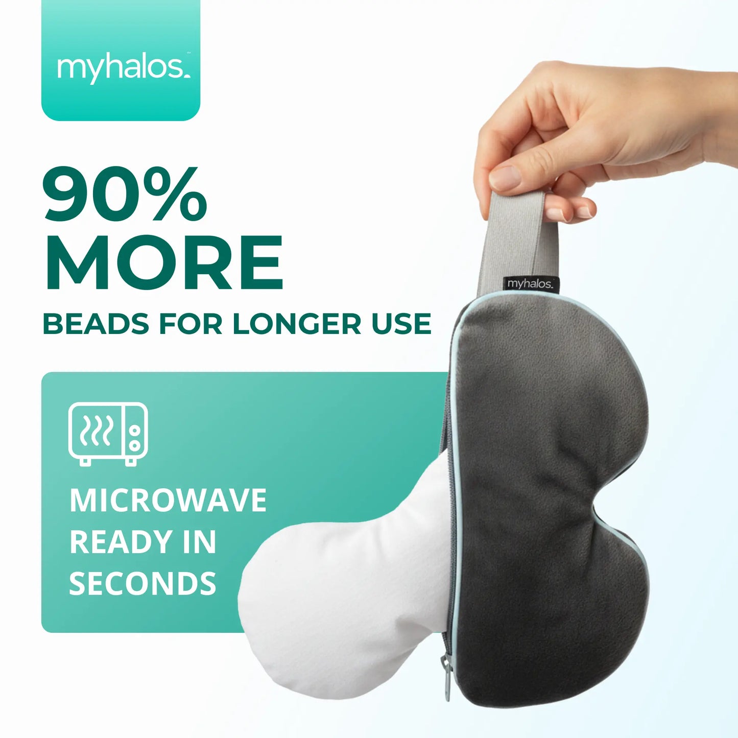 Myhalos Heated Eye Mask for Dry Eyes – Moist Heat Steam Warm Compress for Styes, Chalazion & Eye Strain Relief | Washable, Reusable & Microwavable