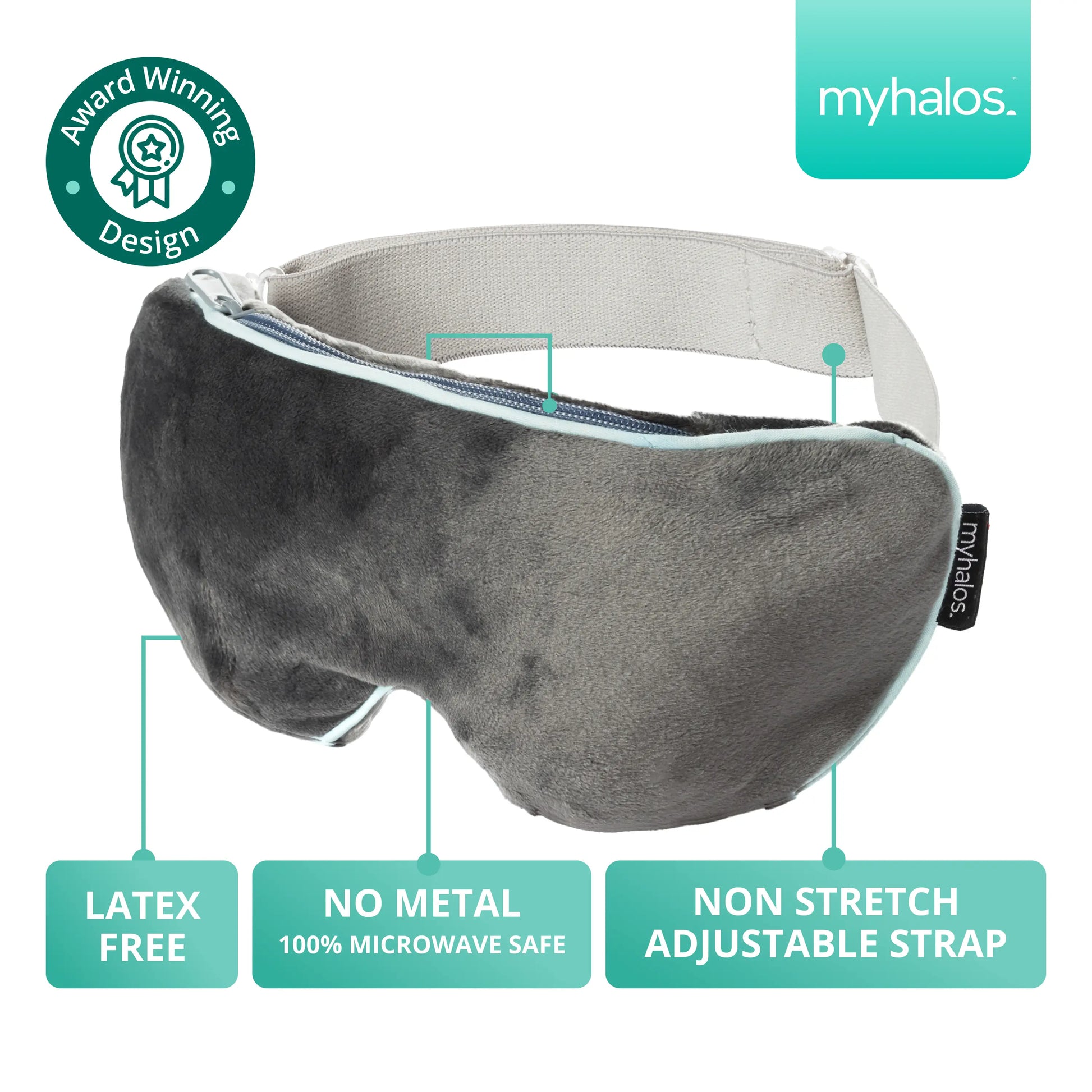 Myhalos Heated Eye Mask for Dry Eyes – Moist Heat Steam Warm Compress for Styes, Chalazion & Eye Strain Relief | Washable, Reusable & Microwavable