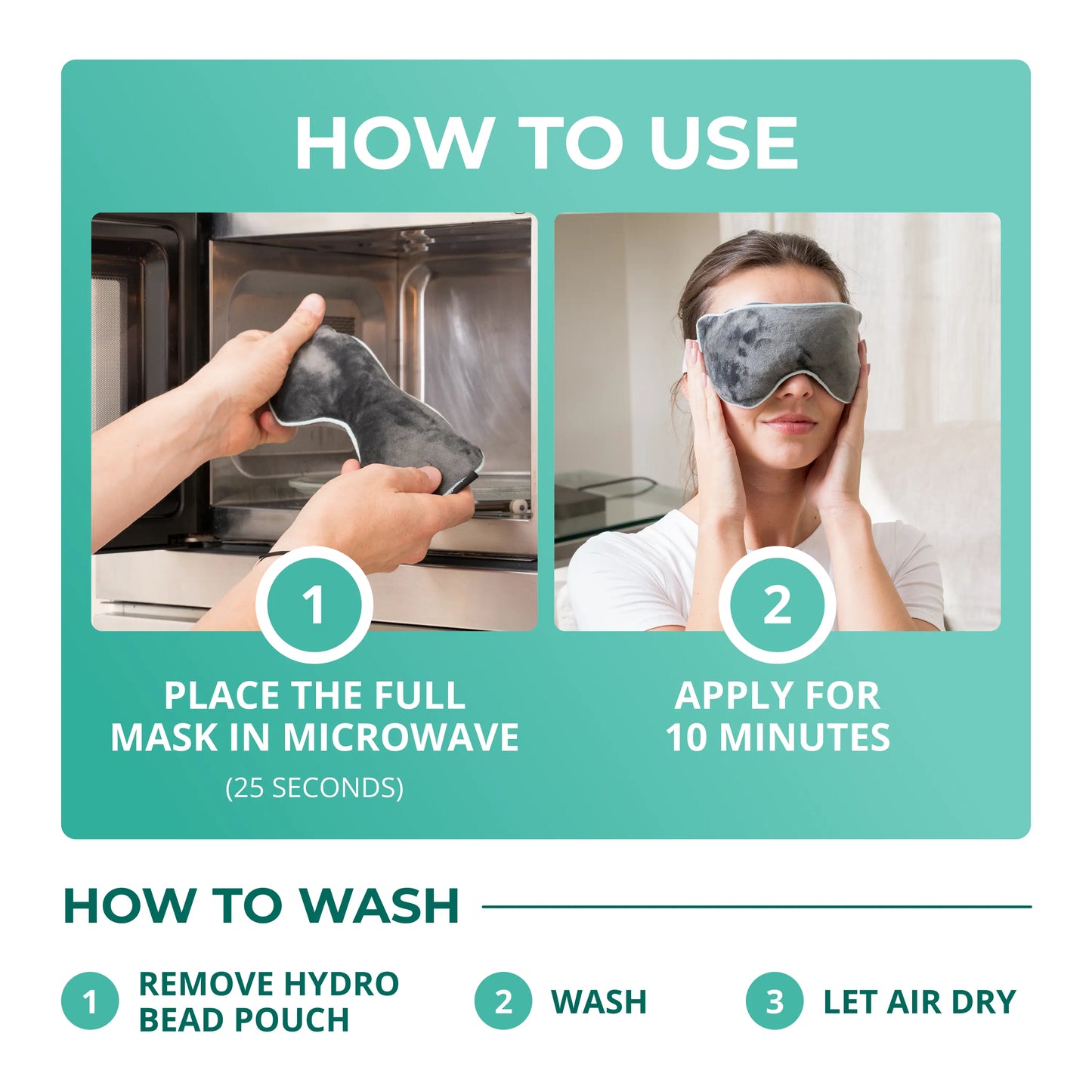 Myhalos Heated Eye Mask for Dry Eyes – Moist Heat Steam Warm Compress for Styes, Chalazion & Eye Strain Relief | Washable, Reusable & Microwavable