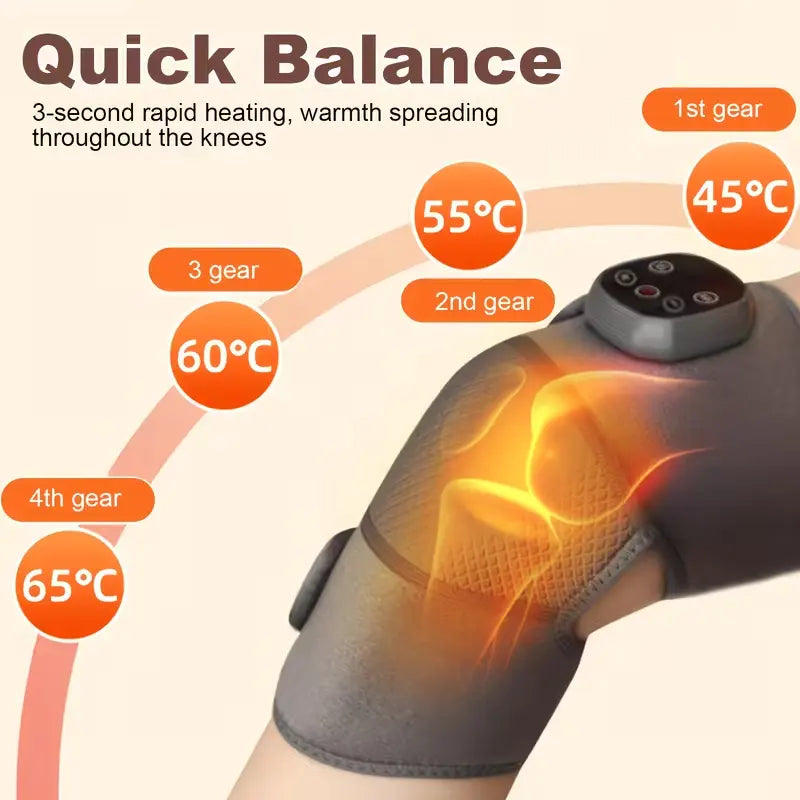 Wireless Heated Knee Massager with Multiple Modes; Electric Heated Elbow and Shoulder Support; Adjustable Massage Temperature; Portable Relaxation and Warming Massager; a Heartwarming Gift for Your Husband or Elders. Cordless Modes