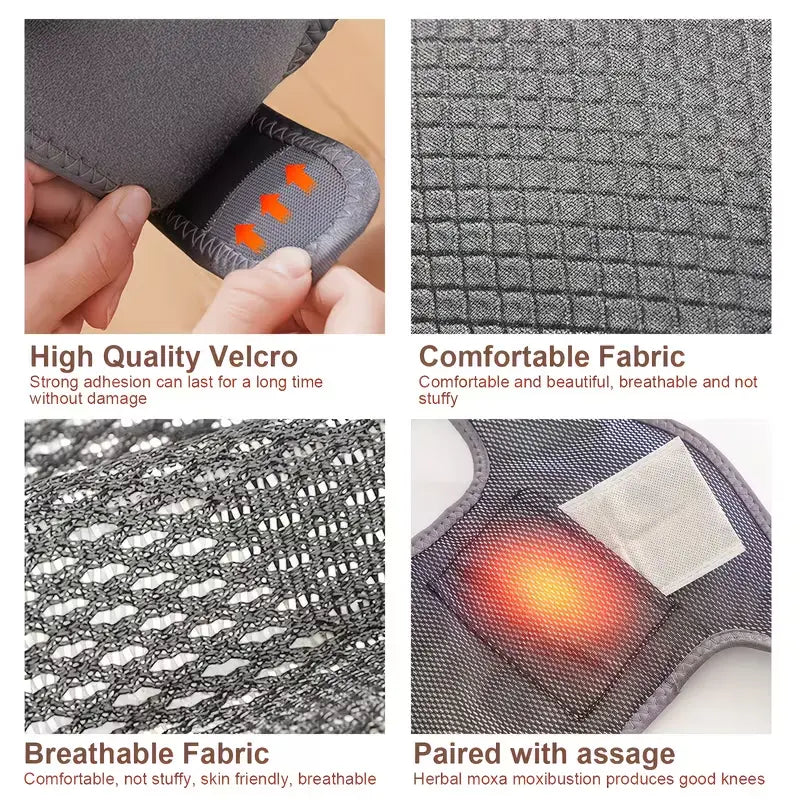 Wireless Heated Knee Massager with Multiple Modes; Electric Heated Elbow and Shoulder Support; Adjustable Massage Temperature; Portable Relaxation and Warming Massager; a Heartwarming Gift for Your Husband or Elders. Cordless Modes