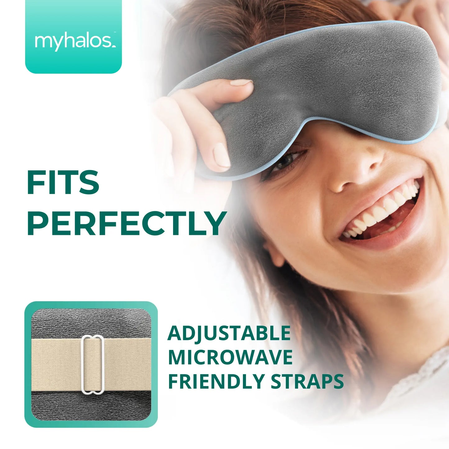 Myhalos Heated Eye Mask for Dry Eyes – Moist Heat Steam Warm Compress for Styes, Chalazion & Eye Strain Relief | Washable, Reusable & Microwavable